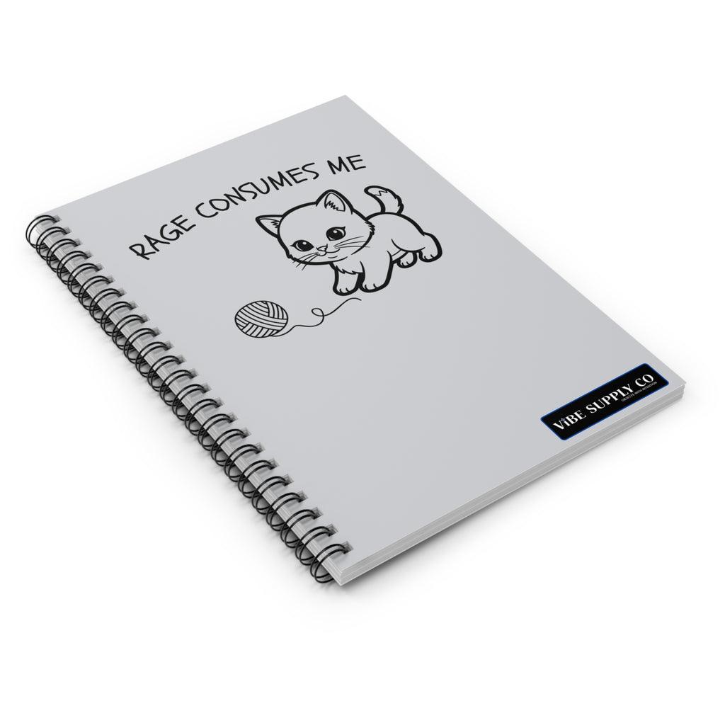 Rage Consumes Me Cat Spiral Notebook