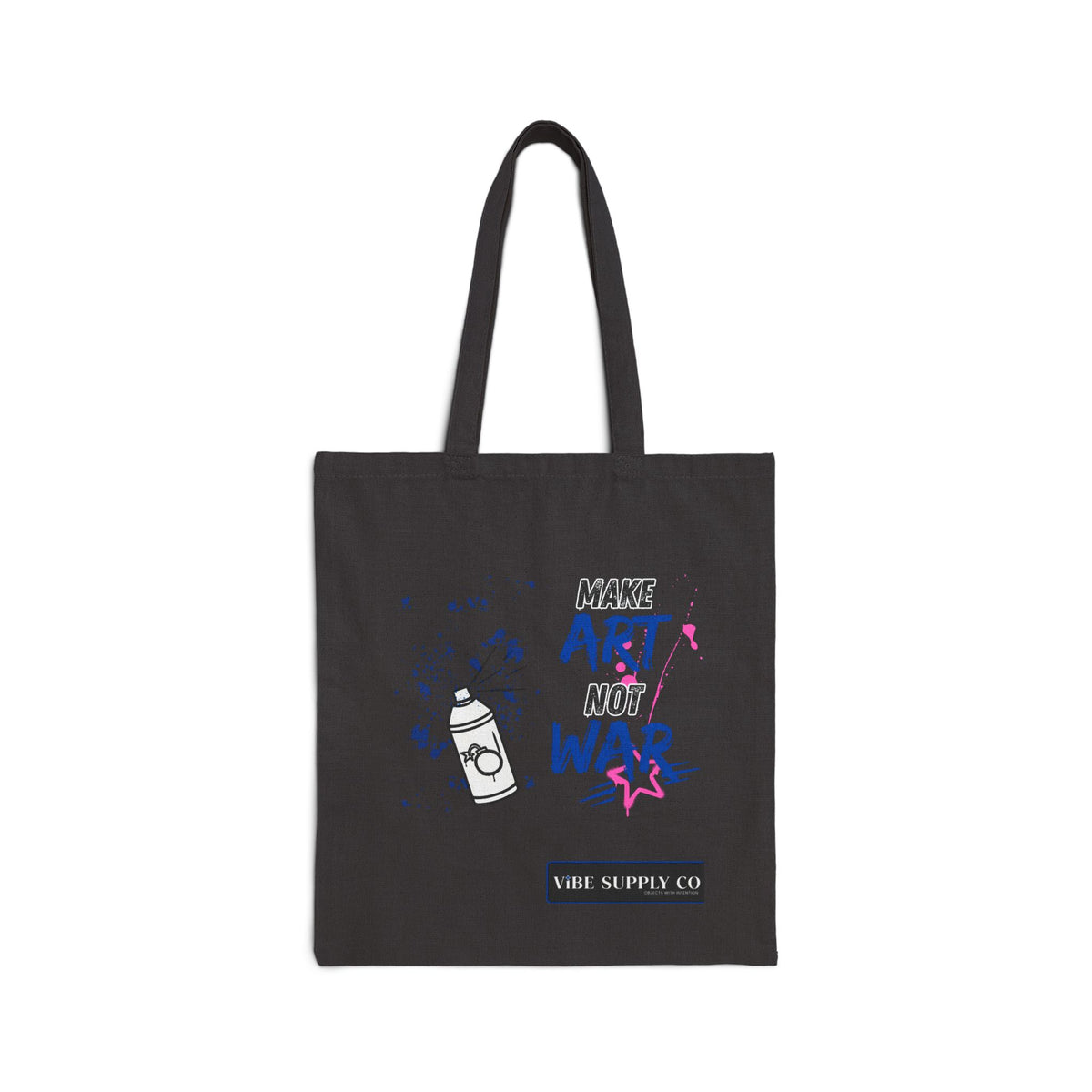 Make Art Not War Canvas Tote Bag — Eco Cotton Artist Tote