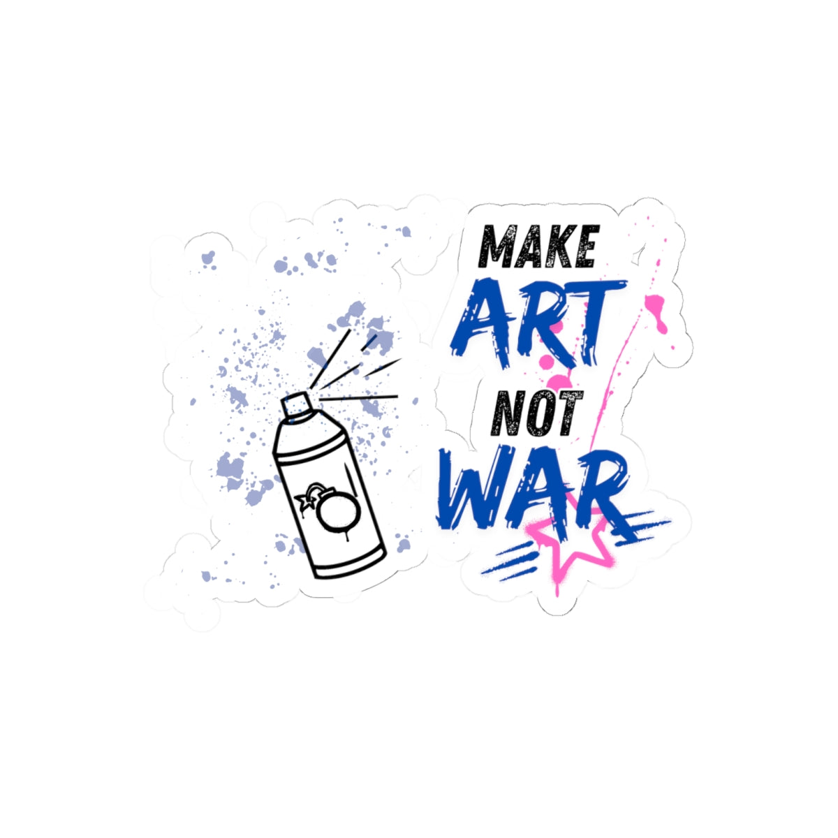 Make Art Not War Sticker — Graffiti Spray Can Kiss-Cut Sticker