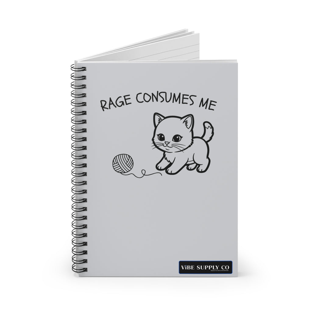 Rage Consumes Me Cat Spiral Notebook