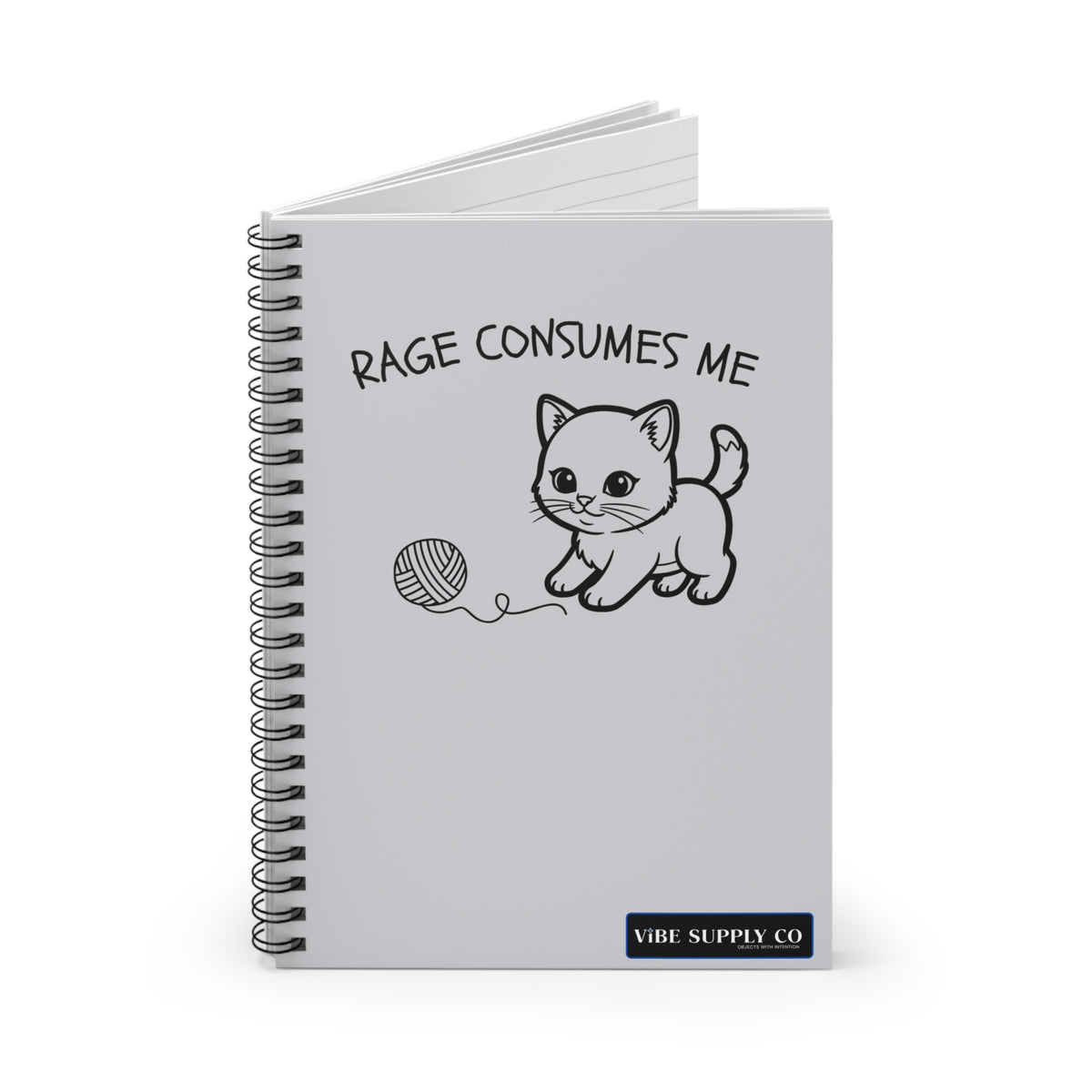 Rage Consumes Me Cat Spiral Notebook